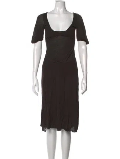 Pre-owned Vanessa Bruno Square Neckline Midi Length Dress In Black