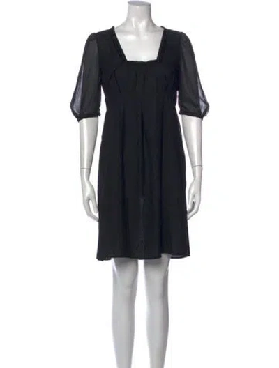 Pre-owned Vanessa Bruno Square Neckline Mini Dress In Black