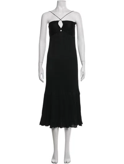 Pre-owned Vanessa Bruno Strapless Midi Length Dress In Black