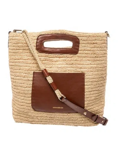 Pre-owned Vanessa Bruno Straw Bucket Bag In Neutral