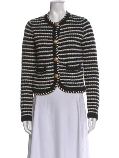 Pre-owned Vanessa Bruno Striped Crew Neck Sweater In Black