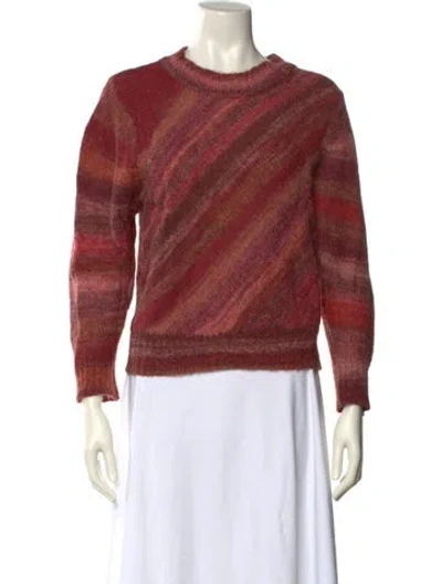 Pre-owned Vanessa Bruno Striped Crew Neck Sweater In Pink