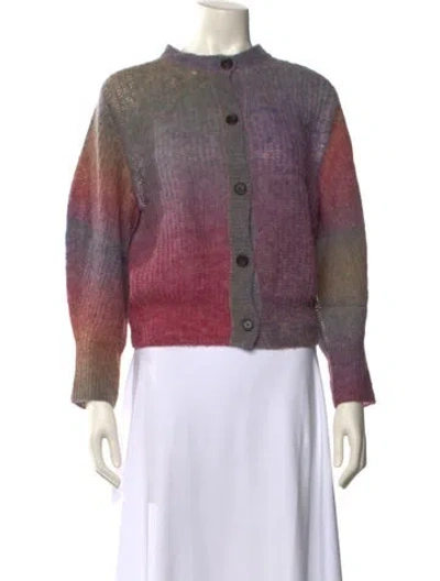 Pre-owned Vanessa Bruno Striped Crew Neck Sweater In Purple