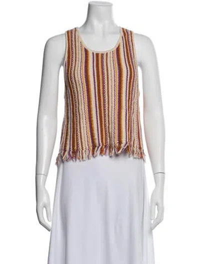 Pre-owned Vanessa Bruno Striped Crew Neck Top In Blue