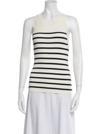 Pre-owned Vanessa Bruno Striped Crew Neck Top W/ Tags In Neutrals