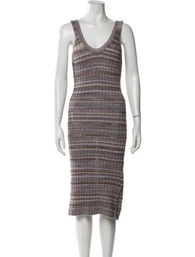 Pre-owned Vanessa Bruno Striped Knee-length Dress In Brown