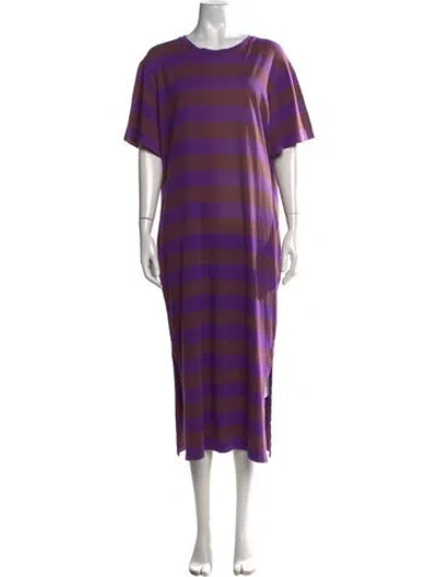 Pre-owned Vanessa Bruno Striped Long Dress In Purple