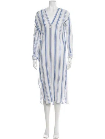 Pre-owned Vanessa Bruno Striped Long Dress In White