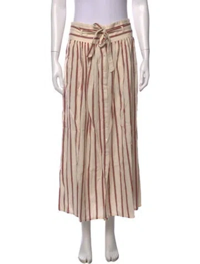 Pre-owned Vanessa Bruno Striped Long Skirt W/ Tags In White