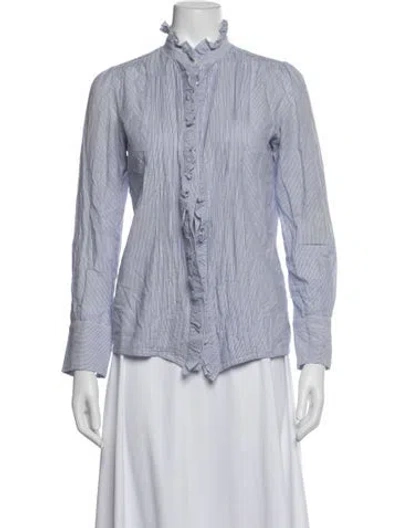 Pre-owned Vanessa Bruno Striped Long Sleeve Blouse In Blue