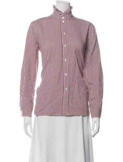 Pre-owned Vanessa Bruno Striped Long Sleeve Top In Pink