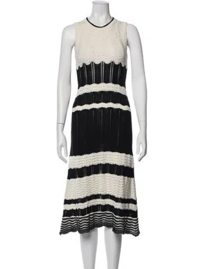 Pre-owned Vanessa Bruno Striped Midi Length Dress In Neutral