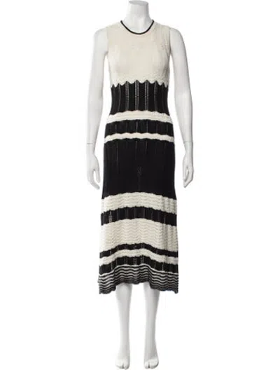 Pre-owned Vanessa Bruno Striped Midi Length Dress In Neutrals