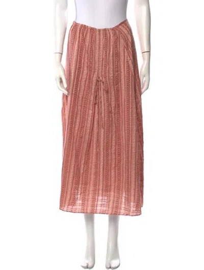 Pre-owned Vanessa Bruno Striped Midi Length Skirt In Pink