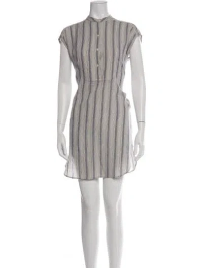 Pre-owned Vanessa Bruno Striped Mini Dress In Gray