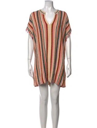 Pre-owned Vanessa Bruno Striped Mini Dress In Neutrals