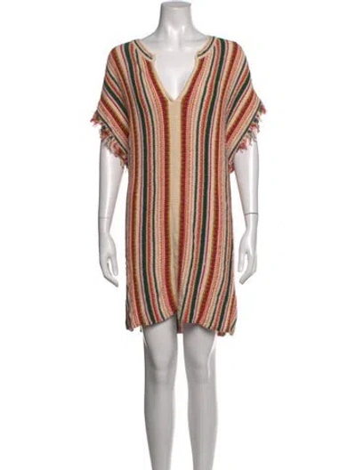 Pre-owned Vanessa Bruno Striped Mini Dress In Neutrals