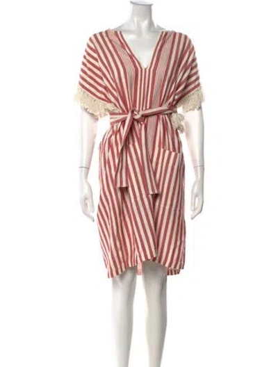 Pre-owned Vanessa Bruno Striped Mini Dress In Red