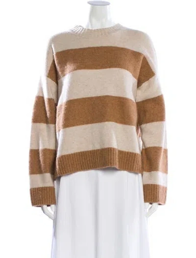 Pre-owned Vanessa Bruno Striped Mock Neck Sweater In Neutrals