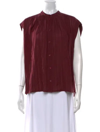 Pre-owned Vanessa Bruno Striped Sleeveless Top In Burgundy