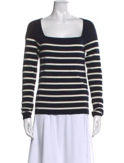 Pre-owned Vanessa Bruno Striped Square Neckline Top In Blue