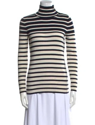 Pre-owned Vanessa Bruno Striped Turtleneck Top In Blue