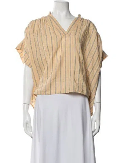 Pre-owned Vanessa Bruno Striped V-neck Top In Multicolor