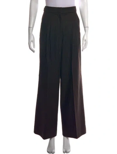 Pre-owned Vanessa Bruno Striped Wide Leg Pants In Black