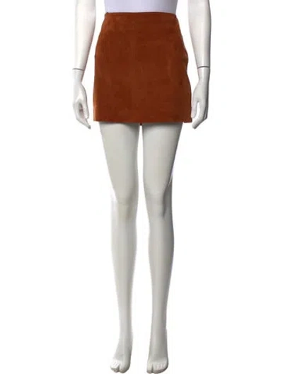 Pre-owned Vanessa Bruno Suede Mini Skirt In Orange