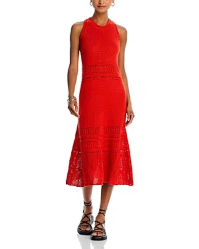 Vanessa Bruno Taki Crocheted Cotton Dress In Tomate