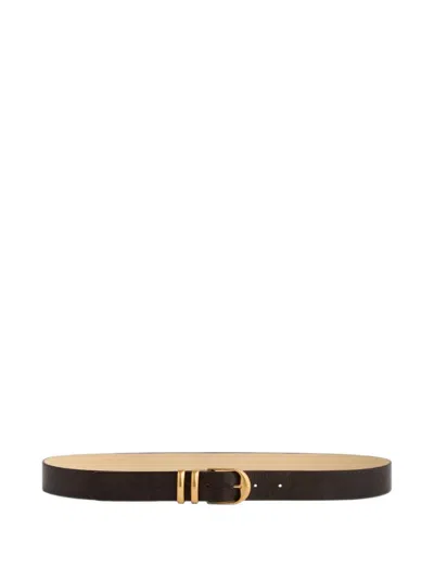 Vanessa Bruno Textured Leather Belt In Black