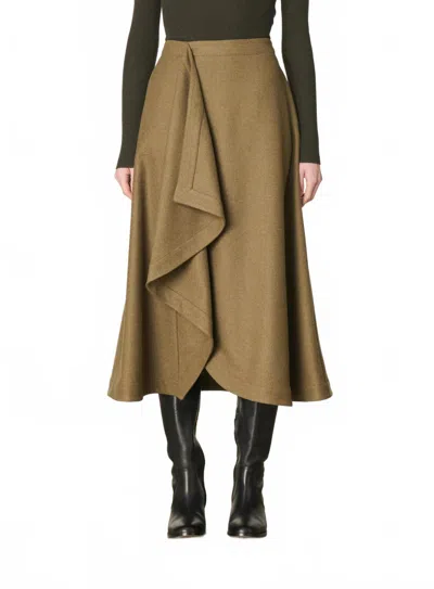Vanessa Bruno The Florida Midi Skirt In Green In Brown