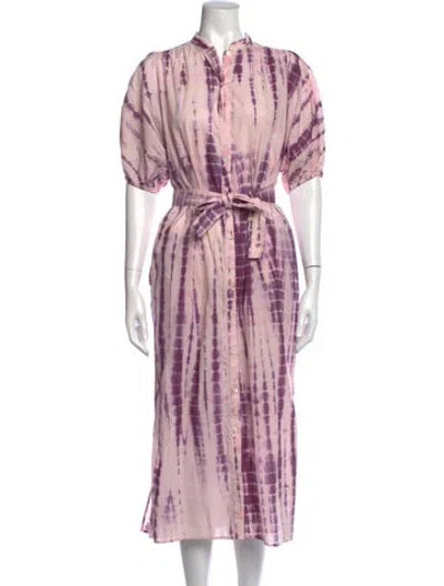 Pre-owned Vanessa Bruno Tie-dye Print Long Dress In Pink