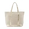 Vanessa Bruno Sequin-trimmed Tote Bag In Nude