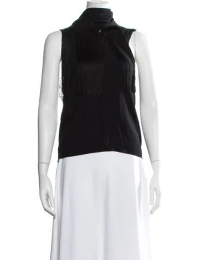 Pre-owned Vanessa Bruno Turtleneck Sleeveless Top In Black