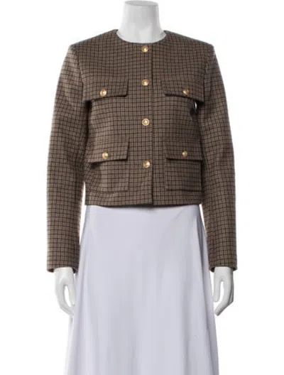 Pre-owned Vanessa Bruno Tweed Pattern Jacket In Brown