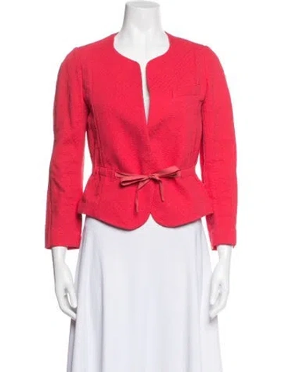 Pre-owned Vanessa Bruno Tweed Pattern Jacket In Red