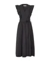 Vanessa Bruno Ermione Sleeveless Ruffle Midi Wrap Dress In Black