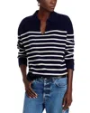 Vanessa Bruno Valdi Merino Wool Stripe Sweater In Marine/ecru