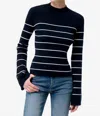 Vanessa Bruno Vanessa Long Bell Sleeves Sweater In Ecru/navy In Blue