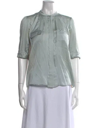 Pre-owned Vanessa Bruno Vintage Three-quarter Sleeve Blouse In Blue
