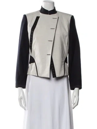 Pre-owned Vanessa Bruno Virgin Wool Jacket In Blue/white