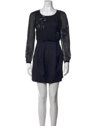 Pre-owned Vanessa Bruno Virgin Wool Mini Dress In Black