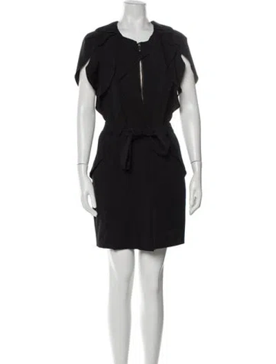 Pre-owned Vanessa Bruno Virgin Wool Mini Dress In Blue