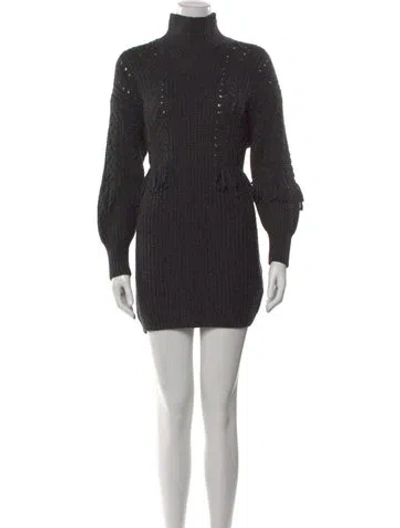 Pre-owned Vanessa Bruno Virgin Wool Mini Dress In Gray