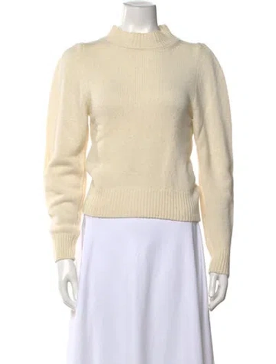 Pre-owned Vanessa Bruno Virgin Wool Mock Neck Sweater In Neutrals