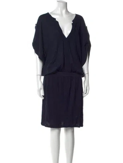 Pre-owned Vanessa Bruno V-neck Knee-length Dress In Blue