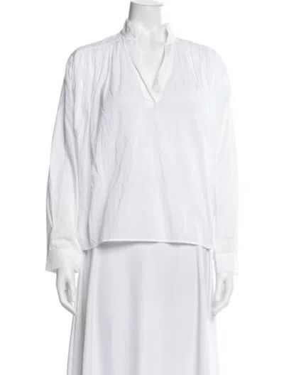 Pre-owned Vanessa Bruno V-neck Long Sleeve Top In White