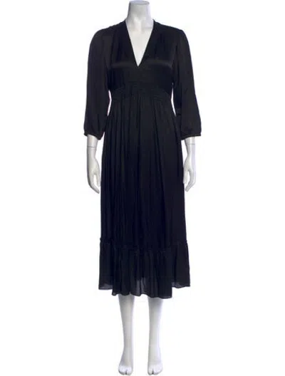 Pre-owned Vanessa Bruno V-neck Midi Length Dress In Blue