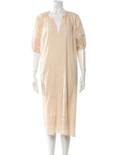 Pre-owned Vanessa Bruno V-neck Midi Length Dress In Neutral